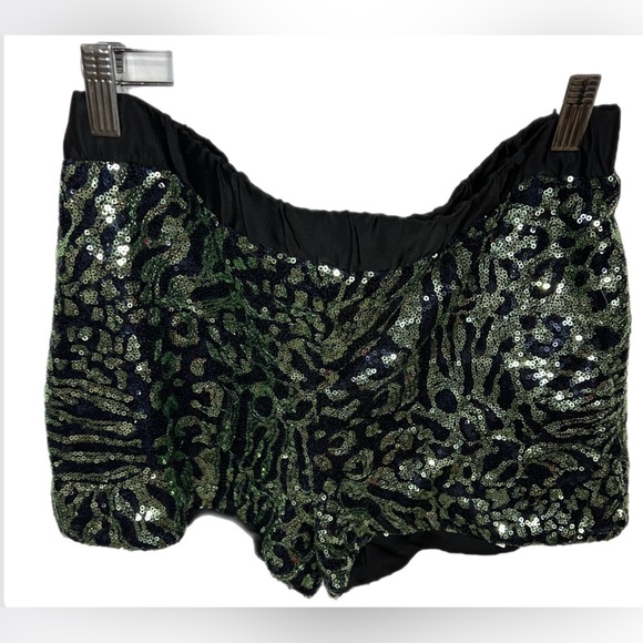 Forever 21 Green and Black Sequin Shorts - Picture 2 of 2